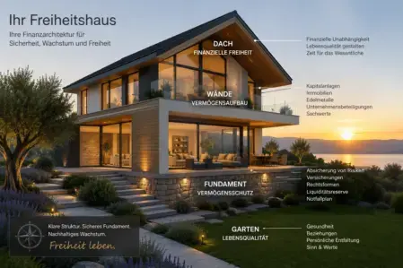 Skizze eines Hauses als Symbol für Finanzarchitektur